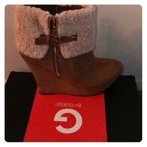 Suede guess ankle booties